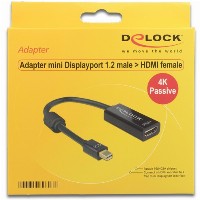 DELOCK Adapterkabel mini DisplayPort 1.2 Stecker > HDMI Buchse schwarz 4K Passiv