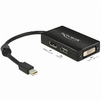 DELOCK Adapterkabel mini DisplayPort Stecker > 1 x DisplayPort + 1 x HDMI + 1 x DVI 24+1 schwarz