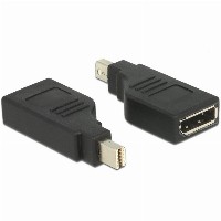DELOCK Adapter mini Displayport 1.2 Stecker > Displayport Buchse 4K 90degree gedreht schwarz