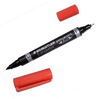 STAEDTLER Zweispitzmarker Lumocolor perm rot 10 Stück