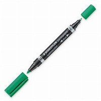 STAEDTLER Zweispitzmarker Lumocolor perm grün 10 Stück