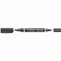 STAEDTLER Zweispitzmarker Lumocolor perm schwarz 10 Stück