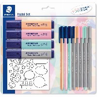 STAEDTLER Schreibset 12-teilig Pastell inkl. Sticker