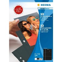 HERMA Fotosichthüllen 90 x 130 mm quer schwarz 10 Hüllen