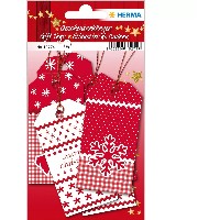 HERMA Weihnachtsgeschenkanhänger White Christmas 6 Stück