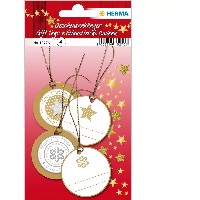 HERMA Weihnachtsgeschenkanhänger 3D Gold 4 Stück