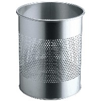 DURABLE Papierkorb Metall rund 15L Perforation 165mm silber