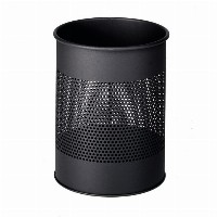 DURABLE Papierkorb Metall rund 15L Perforation 165mm schwarz