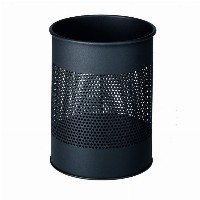 DURABLE Papierkorb Metall rund 15 Liter mit Ring 165mm anthr