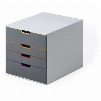 DURABLE Schubladenbox VARICOLOR 4 Fächer Etiketten mehrfbg