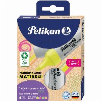 Pelikan Textmarker 490 eco Set aus 4 Neon-Farben im Etui