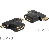 DELOCK Adapter HDMI-A Buchse > HDMI-C + HDMI-D Stecker
