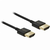 DELOCK Kabel HDMI A Stecker HDMI A Stecker High Speed with Ethernet 3D 4K 2.0 m Premium Slim Delock
