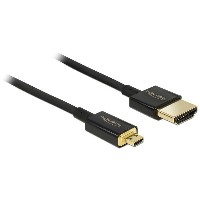 DELOCK Kabel High Speed HDMI mit Ethernet - HDMI-A Stecker > HDMI Micro-D Stecker 3D 4K 2 m Slim Premium