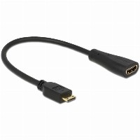 DELOCK Adapterkabel mini HDMI-C Stecker > HDMI-A Buchse High Speed with Ethernet 23cm