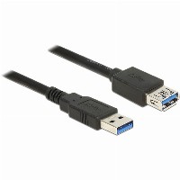 DELOCK USB Verl. USB3.0 A -> A St/Bu 2.00m schwarz