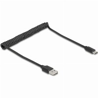 Delock Spiralkabel EASY-USB 2.0 Typ-A Stecker zu USB Type-C