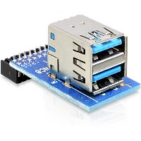 DELOCK Adapter USB 3.0 Pinheader Bu > 2x USB3.0-A Bu Vertikal