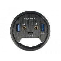 DELOCK 3 Port Tisch-Hub 1x USB Type-C und 2x USB Typ-A + HD-Audio Ports
