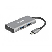 DELOCK Externer USB 3.2 Gen 2 USB Type-C Hub mit 2 x USB Typ-A und 2 x USB Type-C