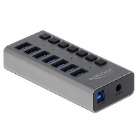 DELOCK Externer SuperSpeed USB Hub mit 7 Ports + Schalter