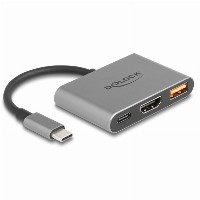 DELOCK USB Type-C Adapter zu HDMI 4K 30 Hz mit USB Typ-A und USB Type-C PD 2.0 90 W