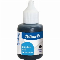 Pelikan Stempelfarbe m.Öl schwarz 30 ml mit Pinsel