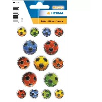HERMA Sticker MAGIC BUNTE FUSSBÄLLE. GEPRÄGT