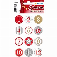 HERMA DECOR ADVENTSKALENDERZ.1-24. ROT Ø 2 cm