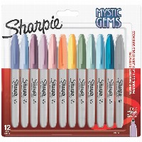 Sharpie Permanentmarker Rundspitze F 0.9mm Edelsteinfar.12er Blister