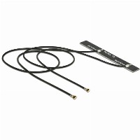 DELOCK WLAN Doppelantenne 2 x MHF IV / HSC MXHP32 kompatibler Stecker 802.11 ac/a/h/b/g/n 5 dBi 250mm PCB intern Klebemontage