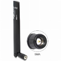DELOCK Antenne LTE SMA -0.8 bis 3.0 dBi omni Gelenk schwarz