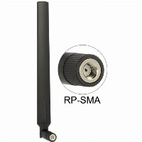 DELOCK Antenne WLAN RP-SMA 802.11 ac/a/h/b/g/n 4 - 7 dBi omni Gelenk schwarz rotateable version