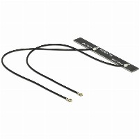 DELOCK Antenne Doppel WLAN MHF IV Stecker 802.11 ac/a/h/b/g/n 5 dBi 2x150mm PCB intern