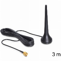 DELOCK GSM UMTS Sixband Antenne SMA 2 dBi omnidirektional mit magnetischem Standfuss starr schwarz