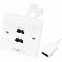 Logilink HDMI Adapter. wall socket. 2-port. white