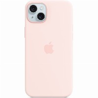 Silikon Case iPhone 15 Plus mit MagSafe (hellrosa)