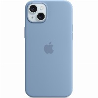 Silikon Case iPhone 15 Plus mit MagSafe (winterblau)