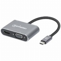 MANHATTAN USB-C auf HDMI & VGA 4in1 Konverter Power Delivery