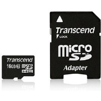 CARD microSD Card 16GB Transcend SDHC UHS1 w/adapter