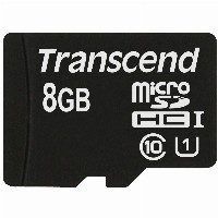 CARD microSD Card 8GB Transcend SDHC UHS1 (ohne Adapter)