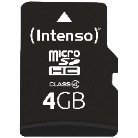 CARD 4GB Intenso MicroHC 21MB/s +Adapter