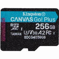 CARD KINGSTON 256GB microXC Canvas Go Plus Gen4 200R A2 U3 Single Pack w/o ADP