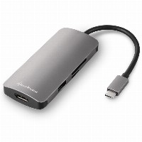 Sharkoon USB 3.0 Type C Multiport Adapter (dunkelgrau. USB-C. HDMI. MicroSD. SD)