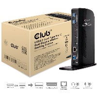 Club3D 4K Dockingstation 60Hz USB3 ->6xUSB3/2xDP/LAN/Audio black