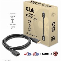 Club3D HDMI-Kabel 2.1 UHD-Verlängerungskabel 1 Meter St/Bu retail