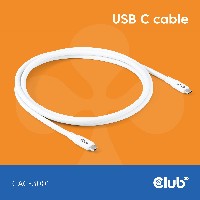 Club3D Lifestyle USB-C Kabel PD 240W.20Gbps 2m weiß St/St