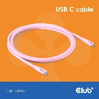 Club3D Lifestyle USB-C Kabel PD 240W.20Gbps 2m pink St/St