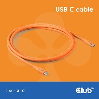 Club3D Lifestyle USB-C Kabel PD 240W.20Gbps 2m orangeSt/St