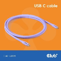 Club3D Lifestyle USB-C Kabel PD 240W.20Gbps 2m lila St/St